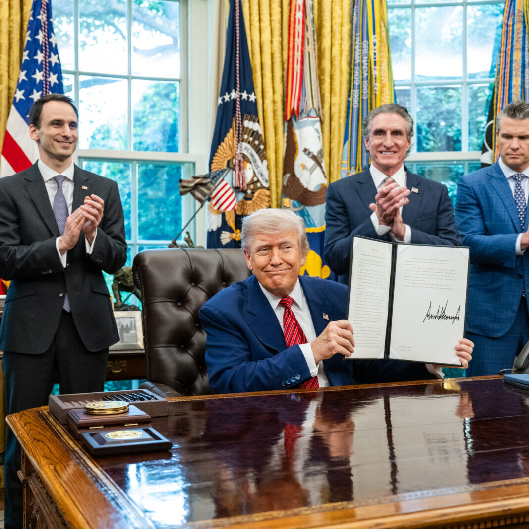President Donald Trump signs executive orders regarding nuclear energy, Friday, May 23, 2025, in the Oval Office. (Official White House Photo by Molly Riley)