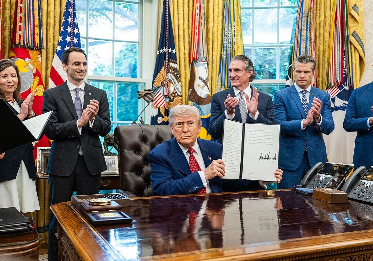 President Donald Trump signs executive orders regarding nuclear energy, Friday, May 23, 2025, in the Oval Office. (Official White House Photo by Molly Riley)