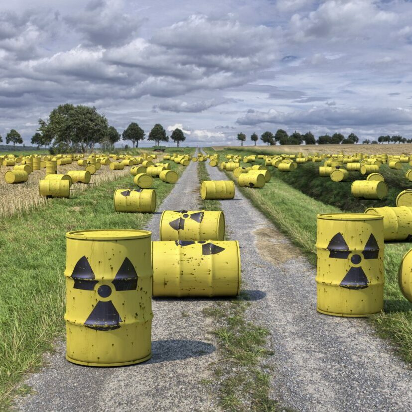 Nuclear waste Radioactive Trash Garbage Barrels. Nuclear Waste Casks
